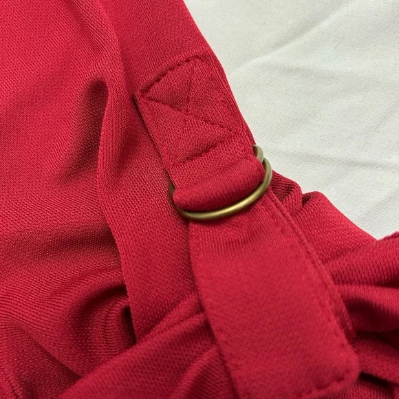 Ann Taylor LOFT Red Wrap Tie Front Short Sleeve Dress Sz 8 - Picture 6 of 8